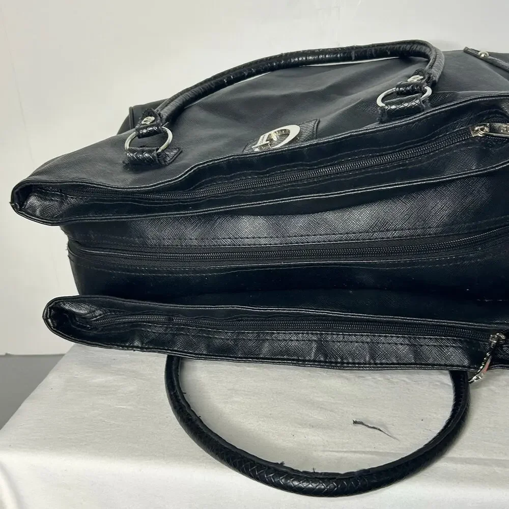 GUESS Black Weekender Travel Tote Overnight Duffel Carry On Shoe Compartment